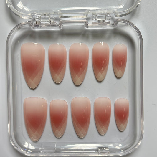 Coral Pink Ombre Press-On Nails - Gradient Luxury Set