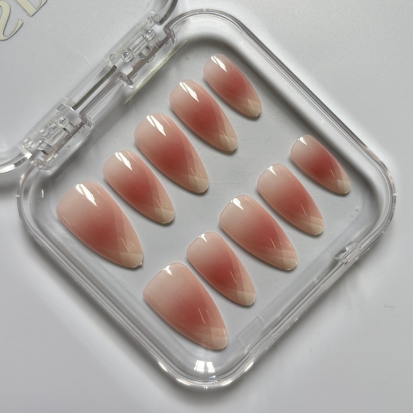 Coral Pink Ombre Press-On Nails - Gradient Luxury Set