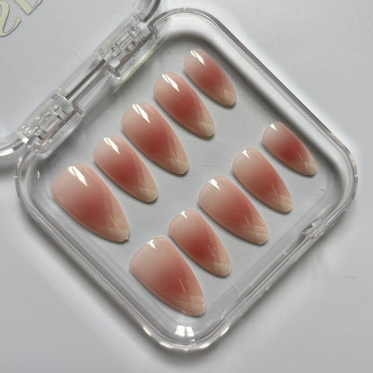 Coral Pink Ombre Press-On Nails - Gradient Luxury Set
