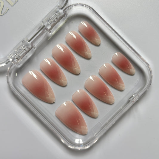 Coral Pink Ombre Press-On Nails - Gradient Luxury Set